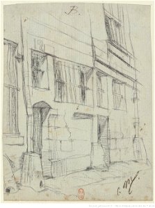 Meryon - Dessin préparatoire pour l'eau-forte La rue des Mauvais garçons, btv1b55001089c