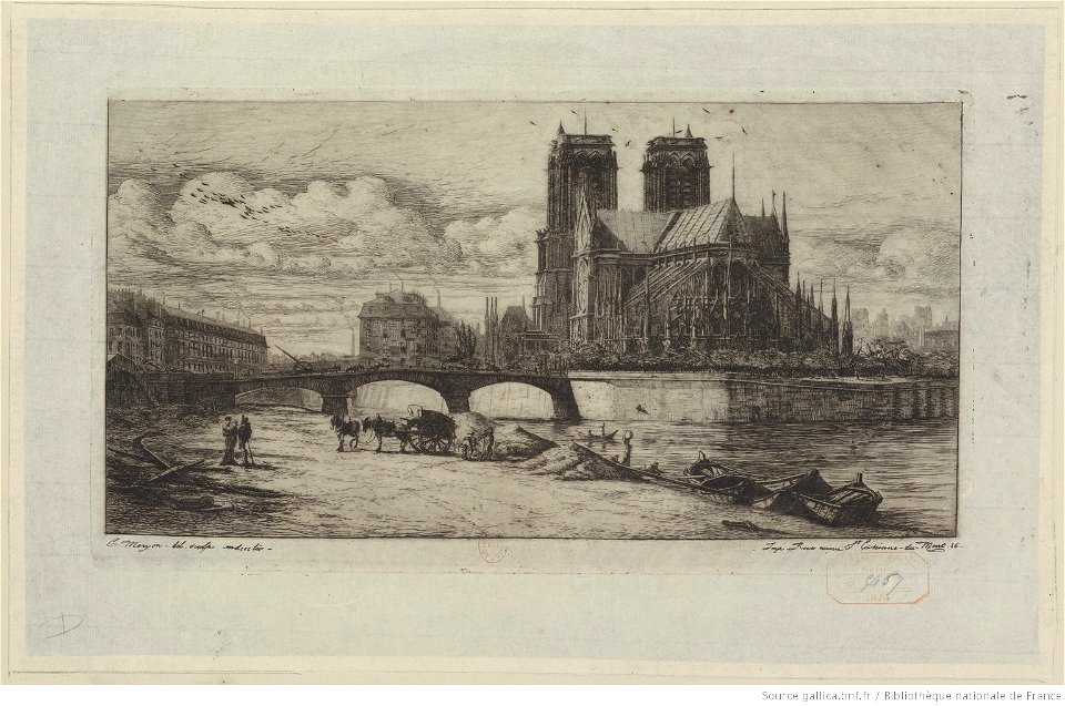 Meryon - L'abside de Notre-Dame de Paris, btv1b550011459