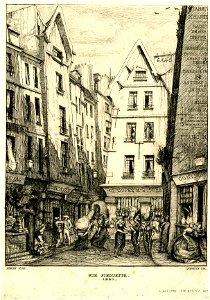 Meryon - La rue Pirouette aux Halles, Paris, 1876,0510.243