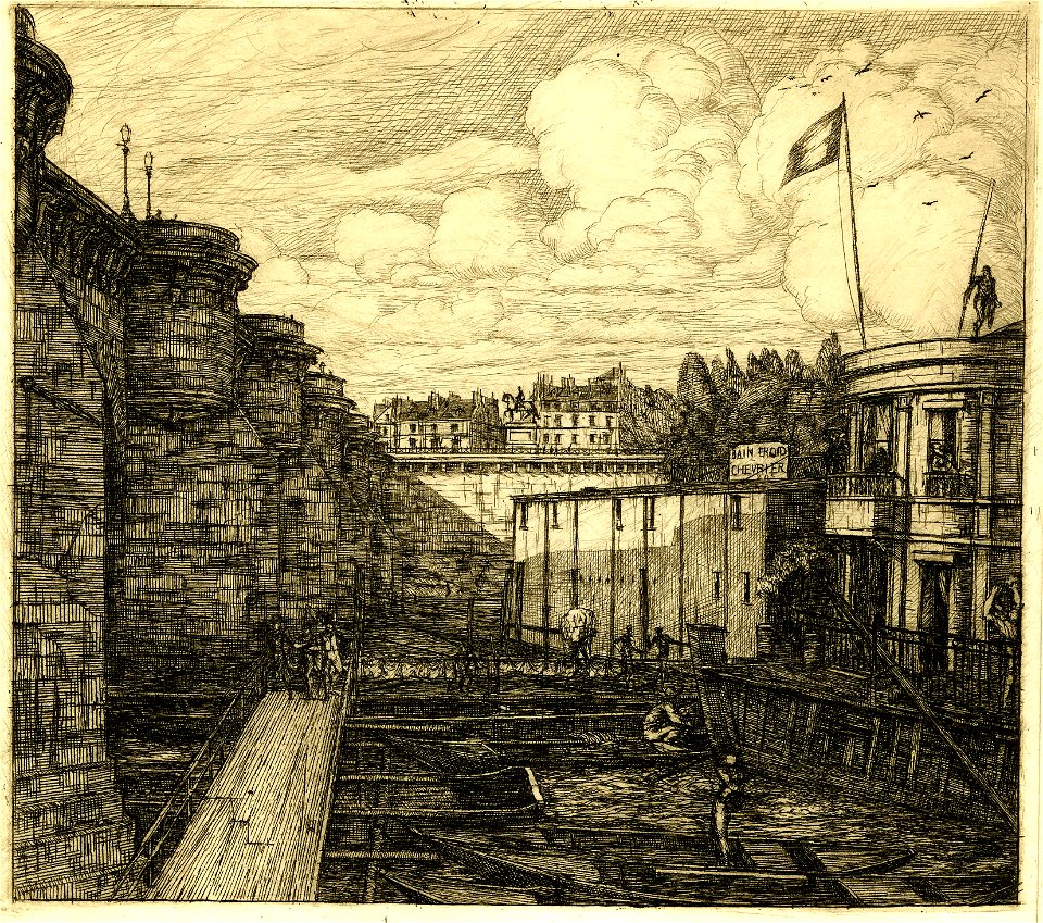 Meryon - Bain-froid Chevrier (Chevrier's cold bath establishment), 1866,1013.595