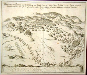 Merian, Matthäus-Abbildung...Statt Leuens ( Lewenz, Léva)