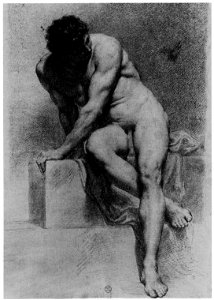 Mengs, Sitzender männlicher Akt (Montpellier)