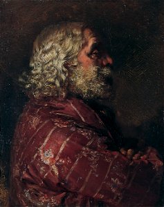 Adolph Menzel - Halbfigur eines alten Mannes (1855)