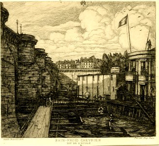Meryon - Bain-froid Chevrier (Chevrier's cold bath establishment), 1865,0114.141