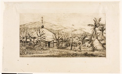 Meryon - New Caledonia Large Native Hut on the Road from Balade to Puépo, 1845, 1927.4400