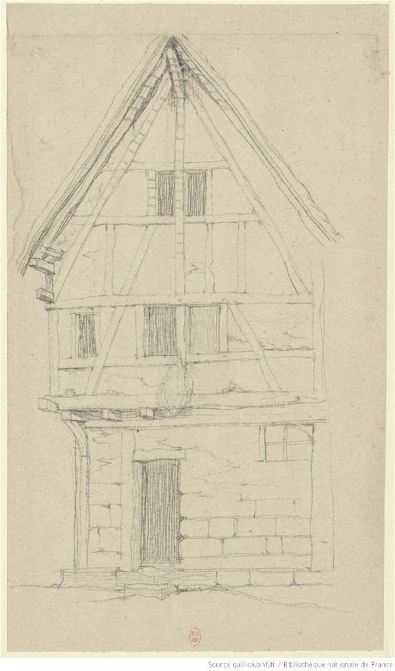 Meryon - Croquis de maisons de Bourges, btv1b550024717