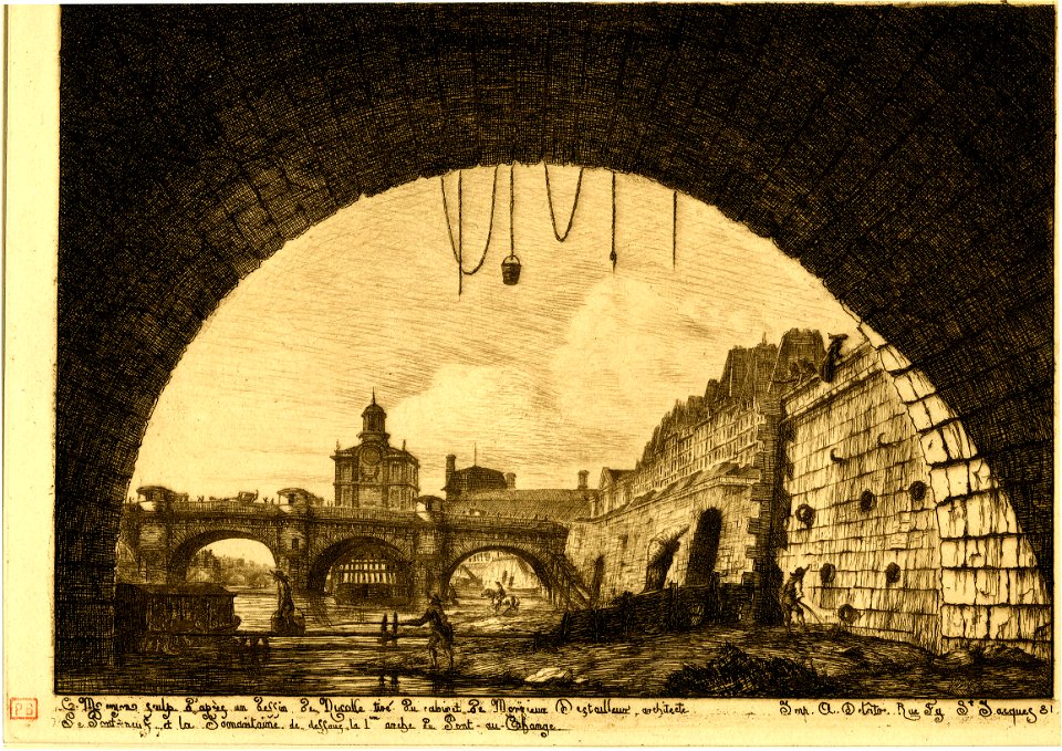 Meryon - Le Pont-Neuf et la Samaritaine de dessous la première arche du Pont-au-Change, Paris, 1865,1209.645