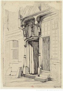 Meryon - Porte d'un ancien couvent, rue Mirebeau, à Bourges, 1er état, btv1b550011313