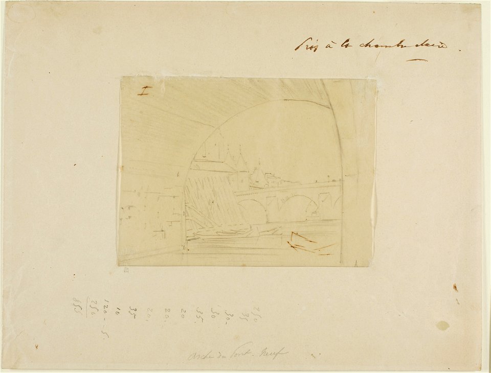 Meryon - Study for an arch of Pont Notre-Dame, Paris, 1853, 1909.298