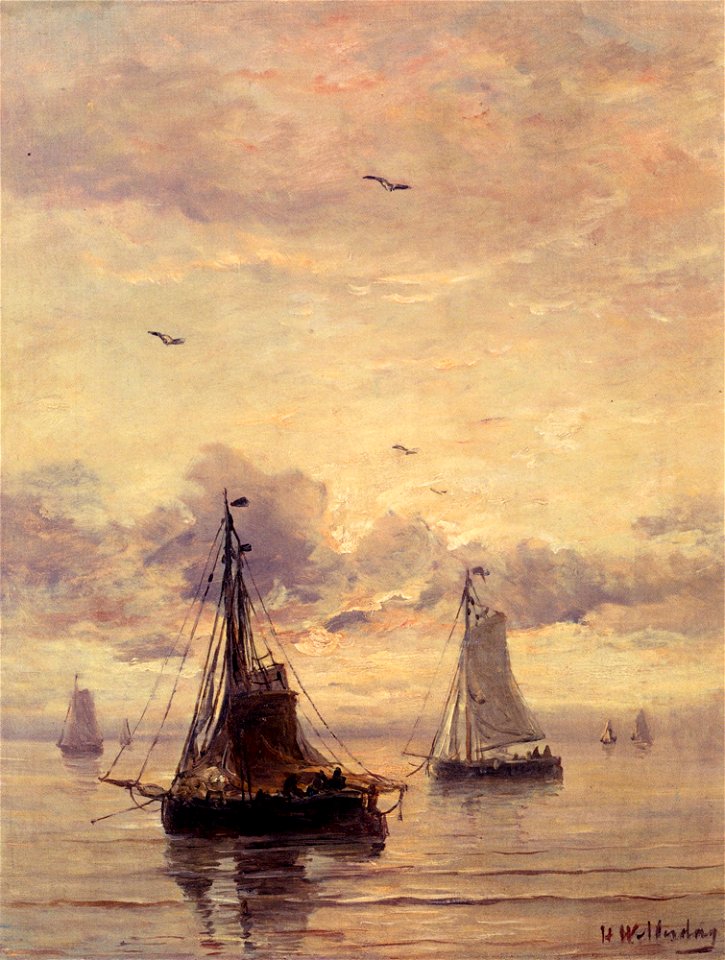 Mesdag Hendrik Willem Evening Anchorage
