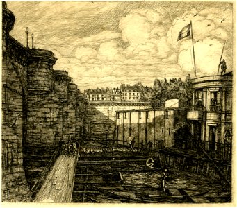 Meryon - Bain-froid Chevrier (Chevrier's cold bath establishment), 1865,0114.142