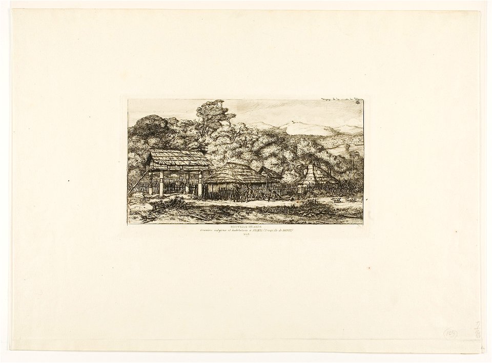 Meryon - Native Barns and Huts at Akaroa, Banks’ Peninsula, 1845, 1927.4402.2