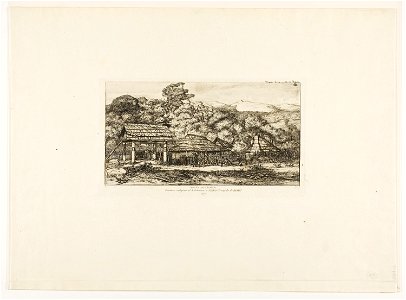 Meryon - Native Barns and Huts at Akaroa, Banks’ Peninsula, 1845, 1927.4402.2