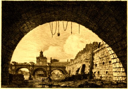 Meryon - Le Pont-Neuf et la Samaritaine de dessous la première arche du Pont-au-Change, Paris, 1876,0510.240