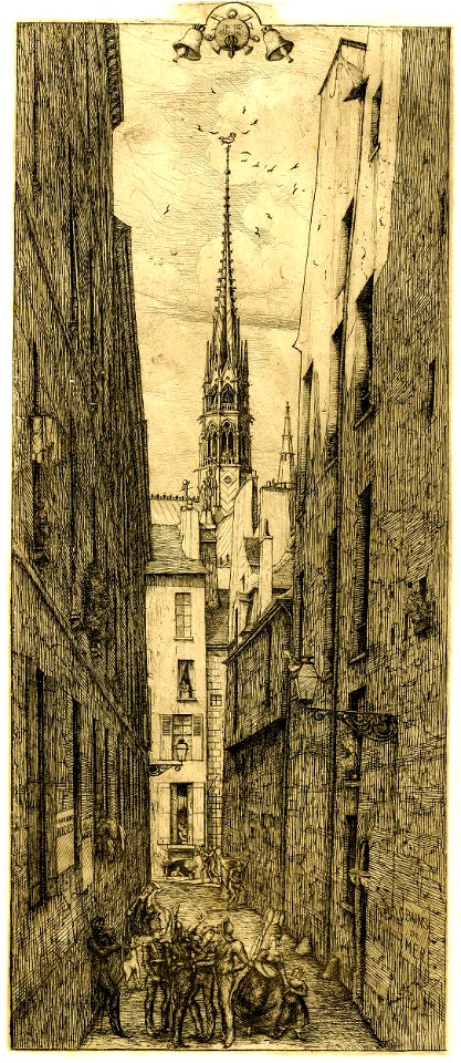 Meryon - La Rue des Chantres, Paris, 1870,0709.192