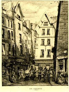 Meryon - La rue Pirouette aux Halles, Paris, 1865,1209.646