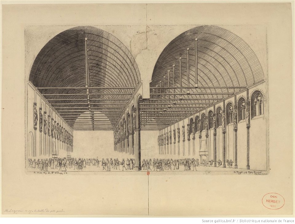 Meryon - La salle des Pas-perdus à l'ancien Palais-de-Justice, btv1b550011493