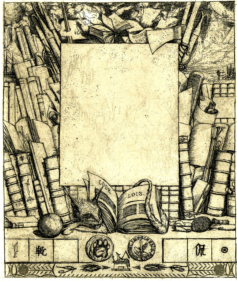Meryon - Projet d'encadrement pour le portrait d'Armand Guéraud, 1865,1209.664