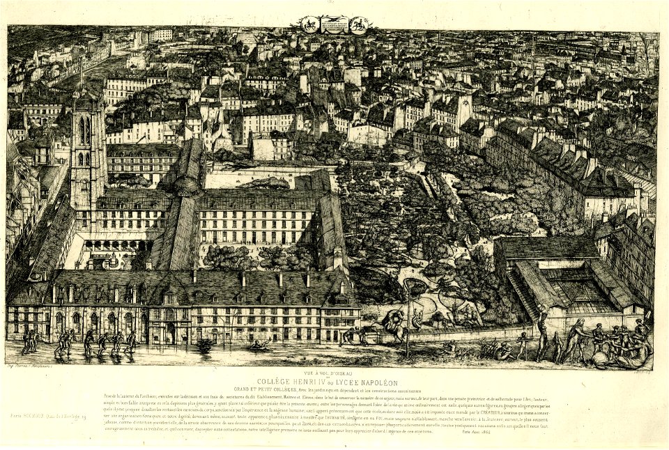 Meryon - Collège Henri IV (ou Lycée Napoléon), Paris, 1870,0709.189