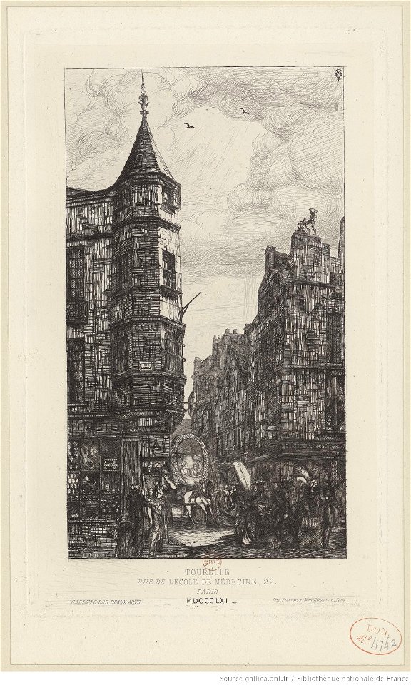 Meryon - Tourelle rue de l'Ecole de médecine, 9ème état, btv1b550021893