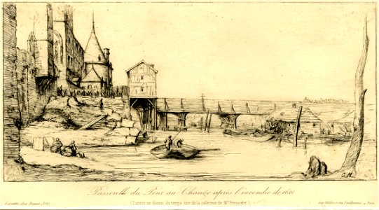 Meryon - Passerelle du Pont-au-Change, Paris, après l'incendie de 1621, 1866,1013.575