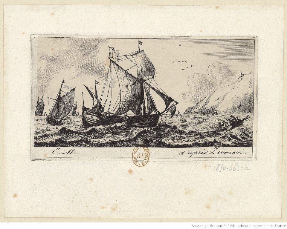 Meryon - Galiote de Jean de Vyl de Rotterdam, 2ème état, btv1b55001047t