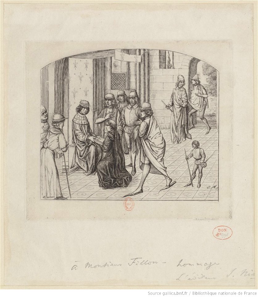 Meryon - Présentation du Valère Maxime au roi Louis XI, 2ème état, btv1b55002201k