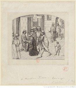 Meryon - Présentation du Valère Maxime au roi Louis XI, 2ème état, btv1b55002201k