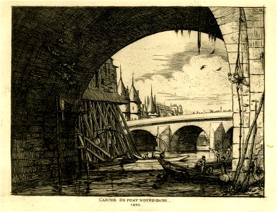 Meryon - L'arche du Pont Notre-Dame, Paris, 1866,0210.271