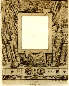 Meryon - Projet d'encadrement pour le portrait d'Armand Guéraud, 1866,1013.592