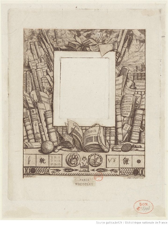 Meryon - Projet d'encadrement pour le portrait d'Armand Guéraud, btv1b55001101v