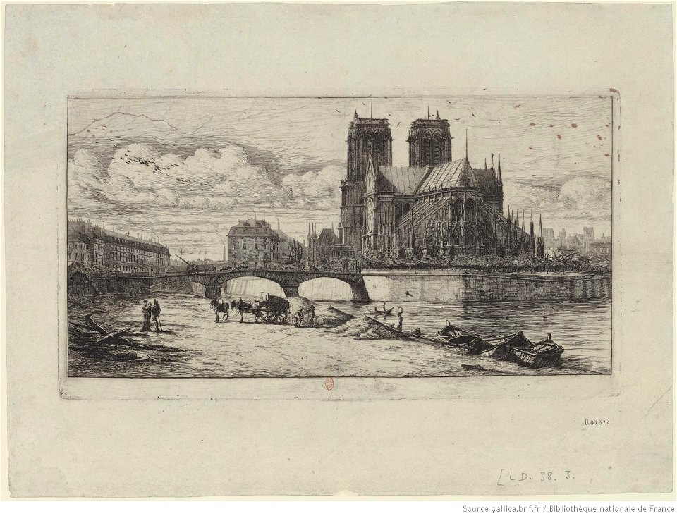 Meryon - L'abside de Notre-Dame de Paris, 3e état, btv1b550011135