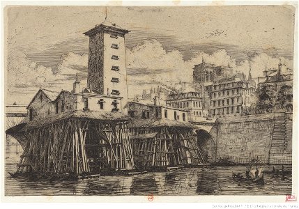 Meryon - La pompe Notre-Dame, 2e état, btv1b550011387