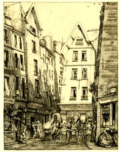Meryon - La rue Pirouette aux Halles, Paris, 1876,0510.242