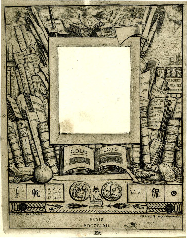 Meryon - Projet d'encadrement pour le portrait d'Armand Guéraud, 1921,0614.10