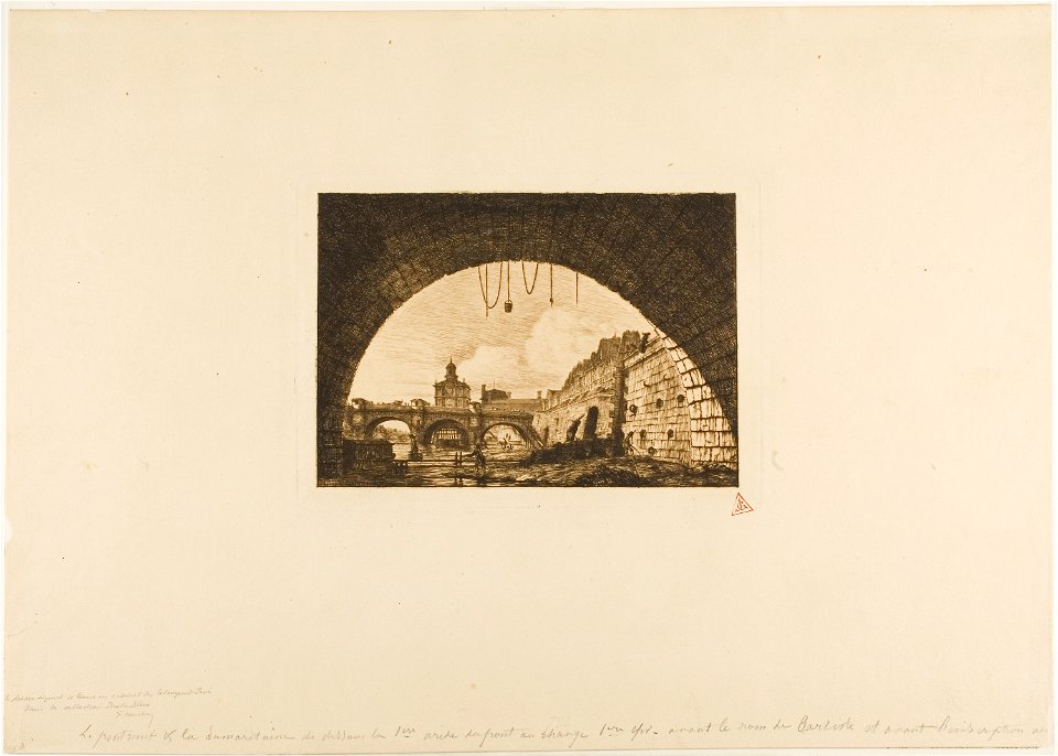 Meryon - Pont-Neuf and the Samaritaine Seen from Under the First Arch of the Pont-au-Change, Paris, 1938.1647