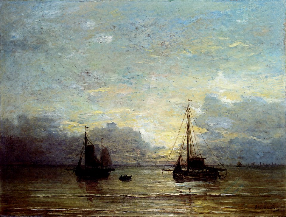 Mesdag Hendrik Willem Fishing Boats Near The Coast