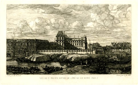 Meryon - L'ancien Louvre, d'après une peinture de Zeeman, 1656, 1914,0228.2955