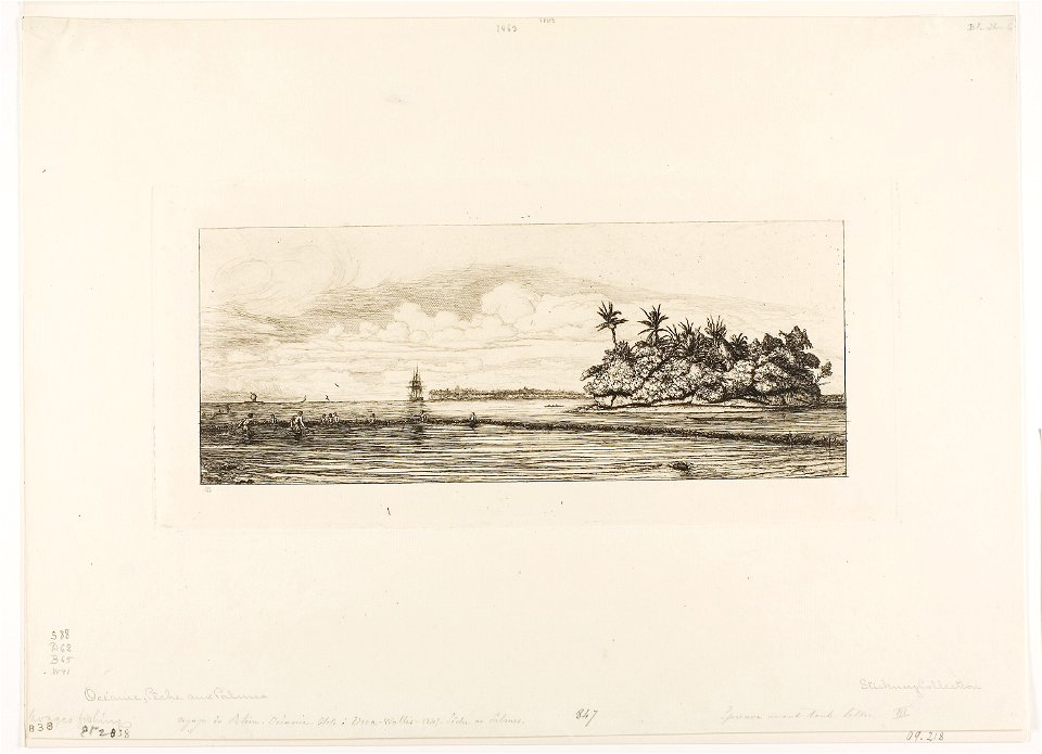 Meryon - Oceania Fishing, Near Islands with Palms in the Uea or Wallis Group, 1845, 1909.218