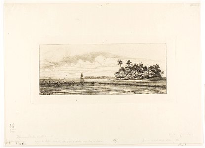 Meryon - Oceania Fishing, Near Islands with Palms in the Uea or Wallis Group, 1845, 1909.218