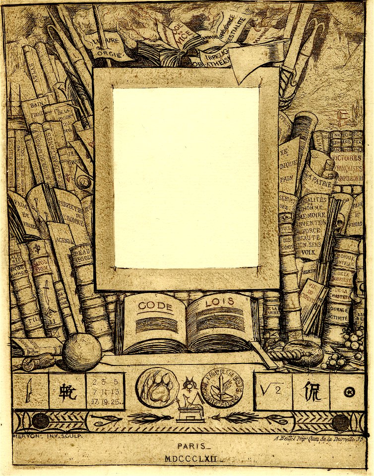 Meryon - Projet d'encadrement pour le portrait d'Armand Guéraud, 1862,1011.723