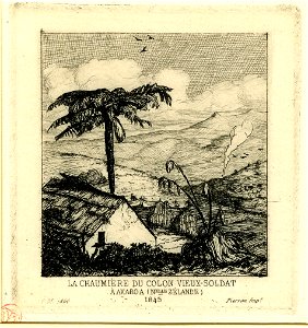Meryon - La chaumière du colon vieux-soldat à Akaroa (Nelle Zélande), 1845, 1876,0510.328