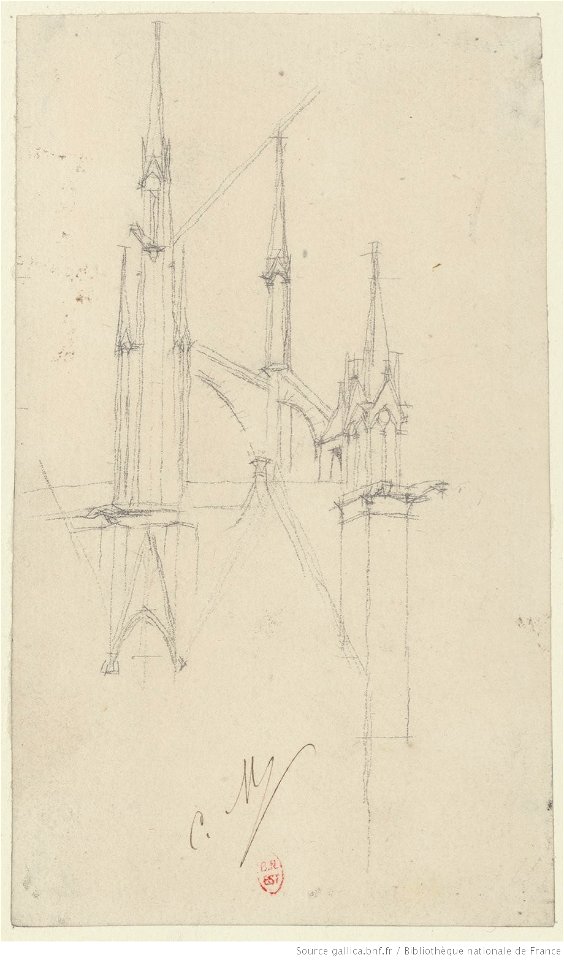 Meryon - Neuf croquis d'études pour Notre-Dame de Paris, btv1b550024662