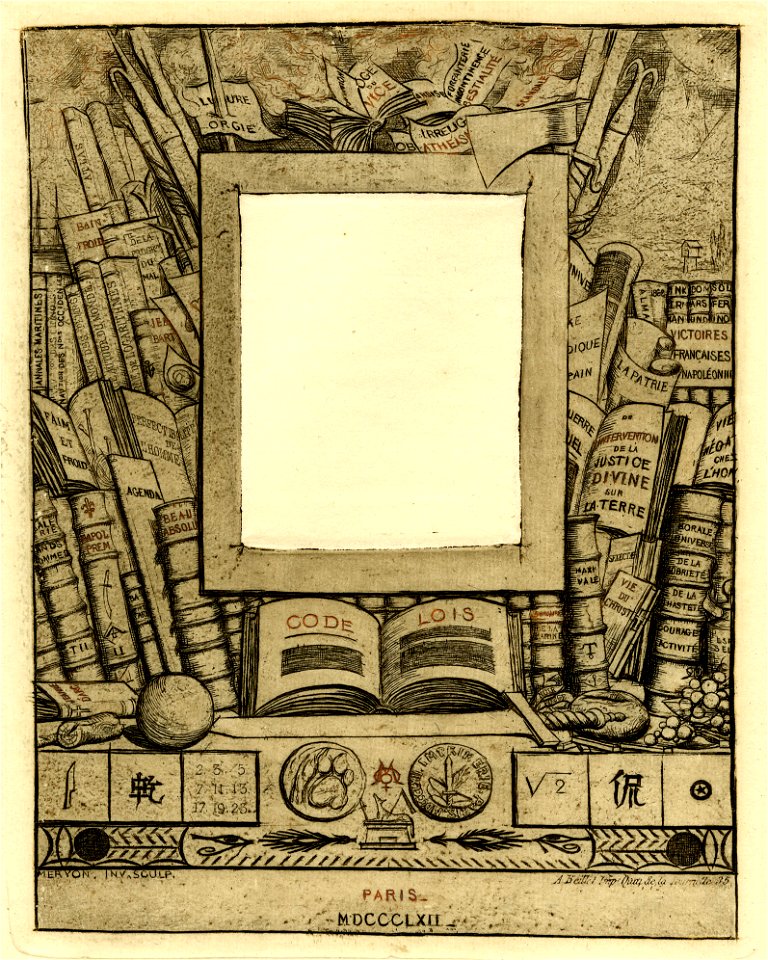 Meryon - Projet d'encadrement pour le portrait d'Armand Guéraud, 1915,0507.5