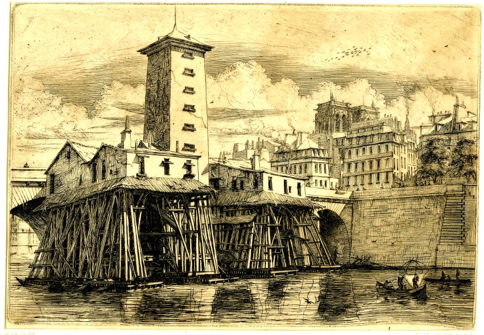 Meryon - La Pompe Notre-Dame, Paris, 1875,0710.991