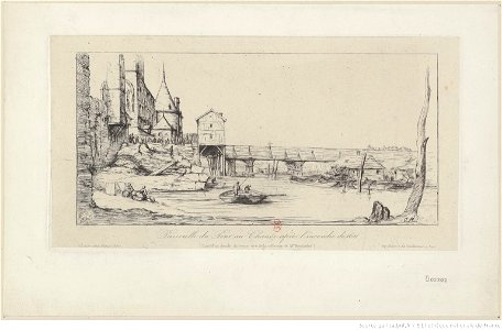 Meryon - Passerelle du Pont-au-Change après l'incendie de 1621, btv1b55001146r