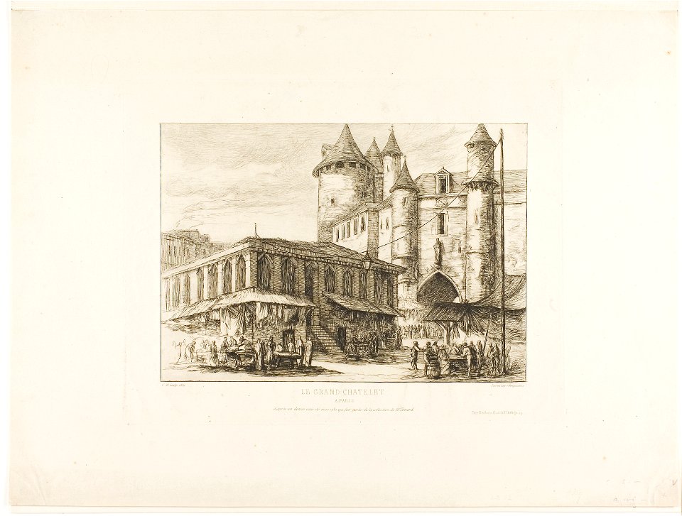 Meryon - The Grand Châtelet, Paris, c. 1780, after an earlier drawing, 1927.4391.2
