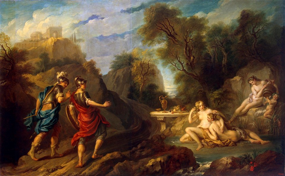 Messengers of Godfrey of Bouillon in Gardens of Armida