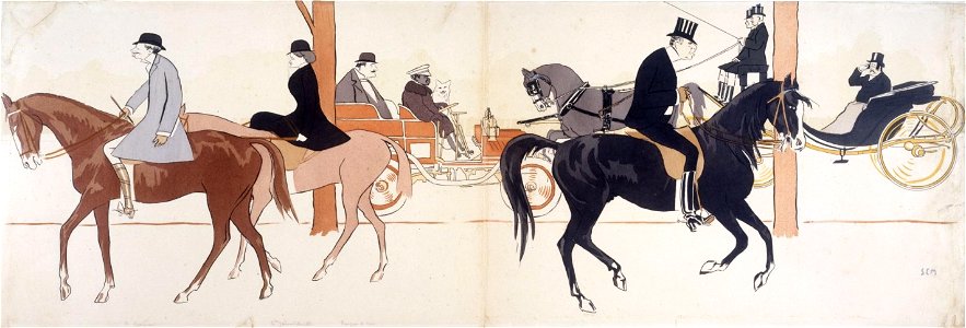 Mes Acacias - Monsieur Brinquant, Madame Yvonne d'Orville, Marquis de Dion. Chevaux. Attelages. Bois de Boulogne