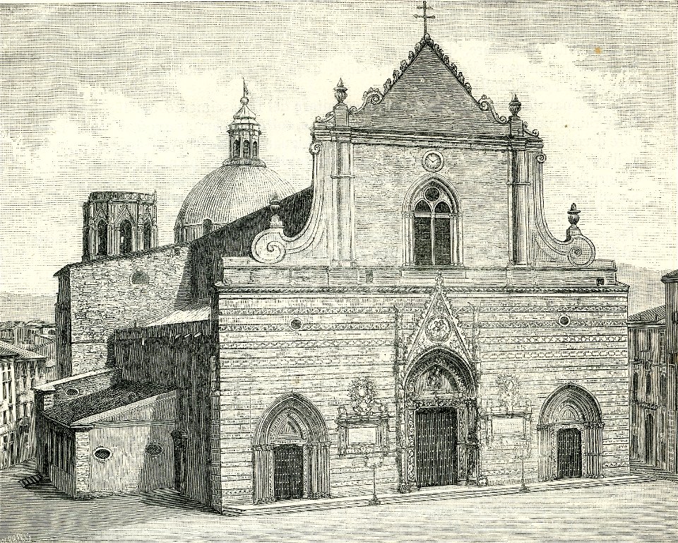 Messina nuova facciata del Duomo (xilografia di Barberis 1892)
